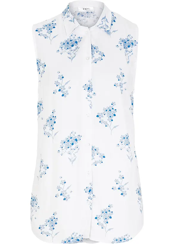 Viskose-Bluse, ärmellos in weiß von vorne - bonprix Viskose-Bluse, ärmellos in weiß von vorne - bonprix