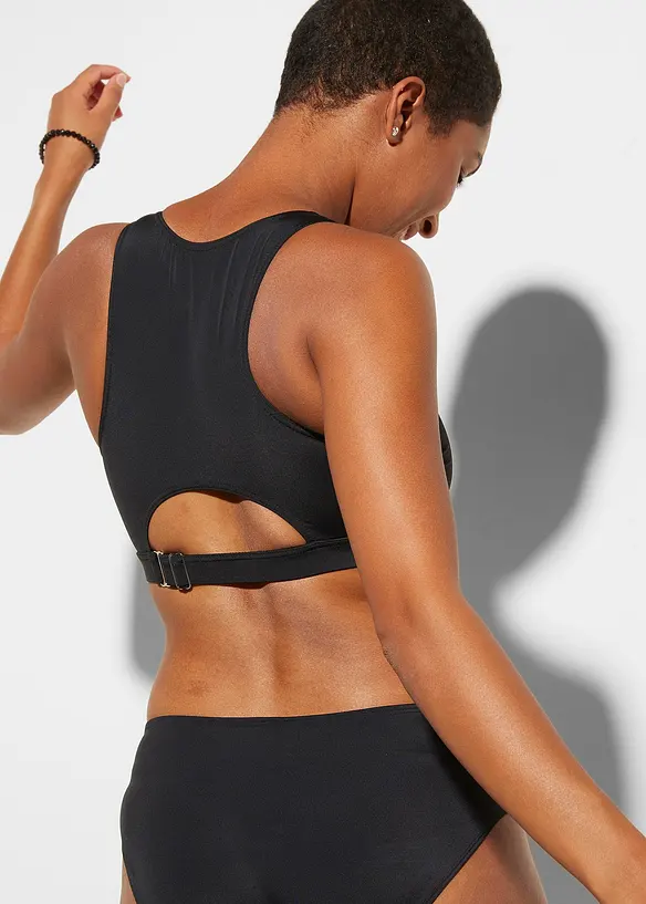 Bustier-Bikinioberteil in schwarz von hinten (im Anschnitt) - bonprix