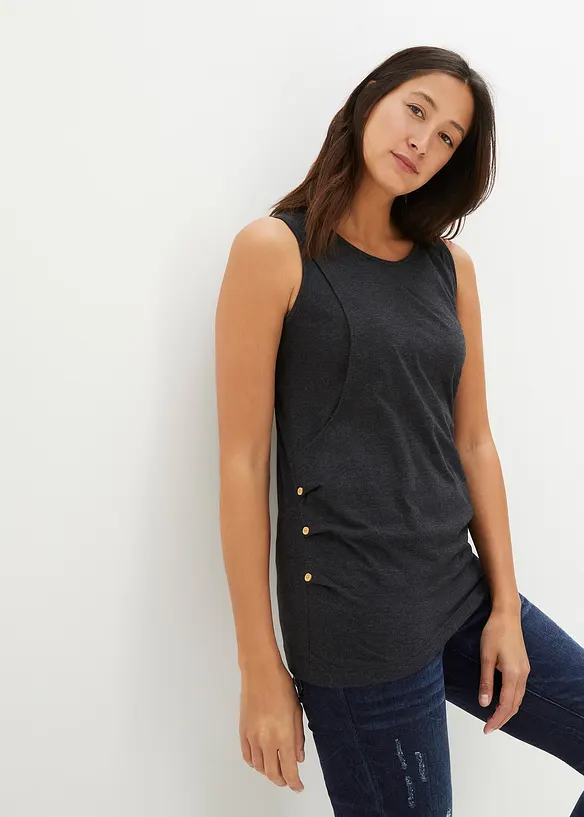 2-in-1 Umstands- und Stilltop aus Jersey in schwarz von vorne (im Anschnitt) - bonprix