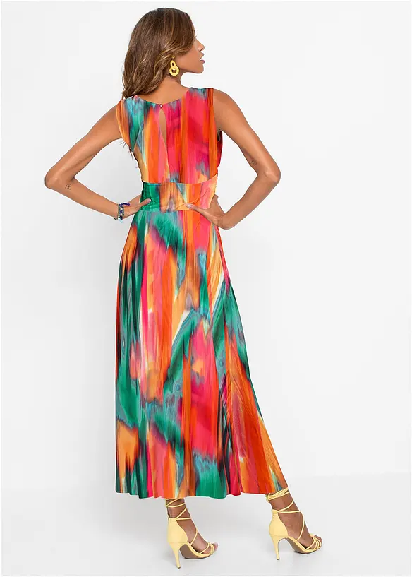 Maxikleid mit Knotendetail in grün von hinten (Totalaufnahme) - bonprix Maxikleid mit Knotendetail in grün von hinten (Totalaufnahme) - bonprix
