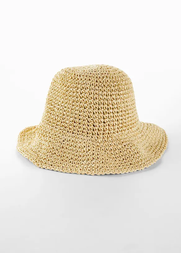 Sonnenhut in Strohoptik in beige von vorne - bonprix