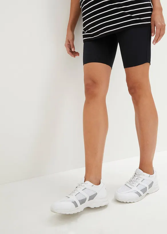Umstands-Radlerhose aus Bio-Baumwolle (2er Pack) in grau von vorne - bonprix