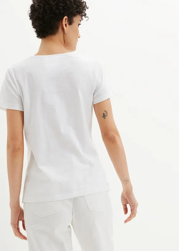T-Shirt in weiß von hinten (im Anschnitt) - bonprix