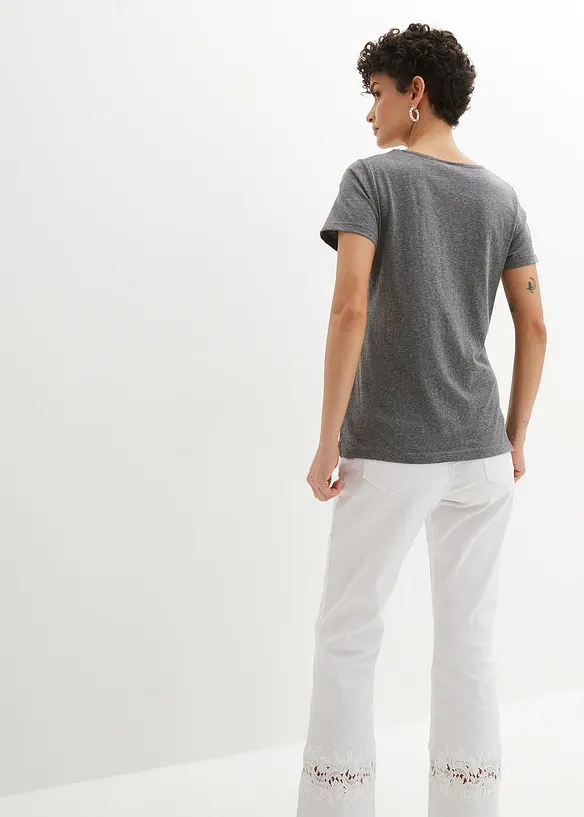 T-Shirt in grau von hinten (im Anschnitt) - bonprix