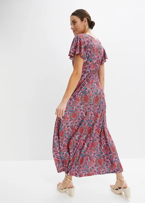 Jersey-Maxikleid mit Bindegürtel in rosa von hinten (Totalaufnahme) - bonprix Jersey-Maxikleid mit Bindegürtel in rosa von hinten (Totalaufnahme) - bonprix