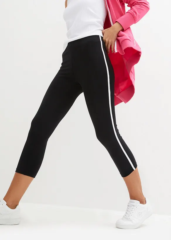 ¾ Sport-Leggings in schwarz von vorne - bonprix ¾ Sport-Leggings in schwarz von vorne - bonprix
