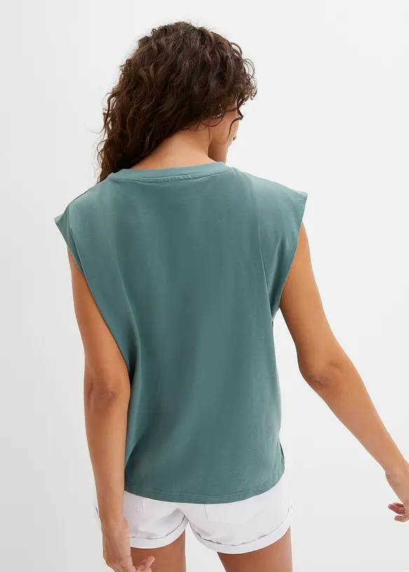 Oversize-Shirt aus reiner Bio-Baumwolle in grün von hinten (im Anschnitt) - bonprix