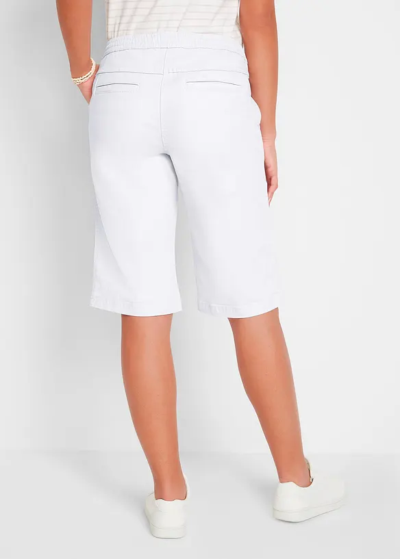 Bermuda mit Bequembund aus Baumwoll-Mix in weiß von hinten - bonprix