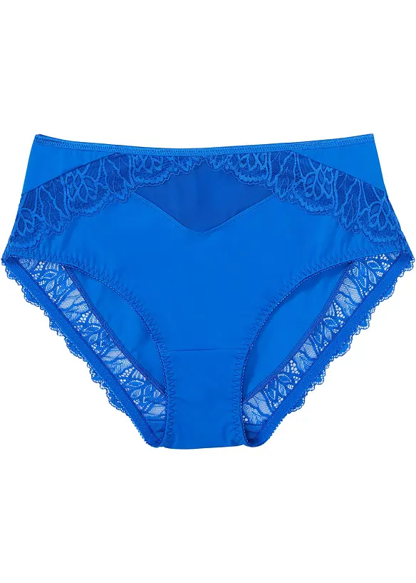 Maxislip mit zarter Spitze in blau von vorne - bonprix
