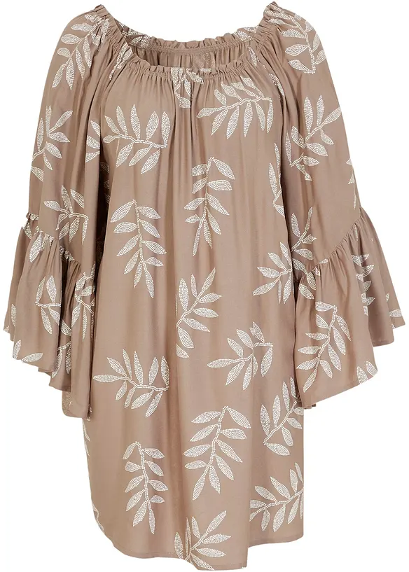 Strandtunika aus softer Viskose in braun von vorne - bonprix