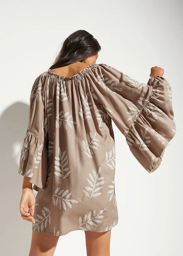 Strandtunika aus softer Viskose in braun von hinten (Totalaufnahme) - bonprix