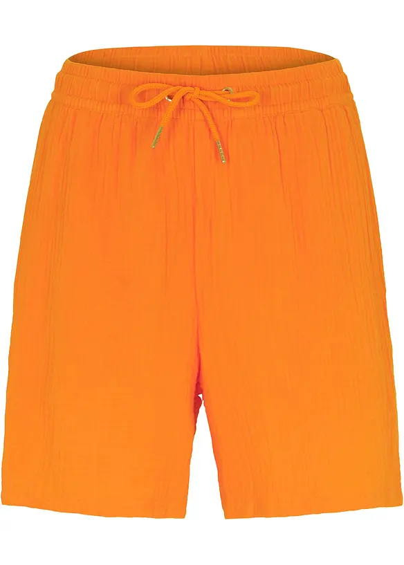Musselin-Shorts in orange von vorne - bonprix