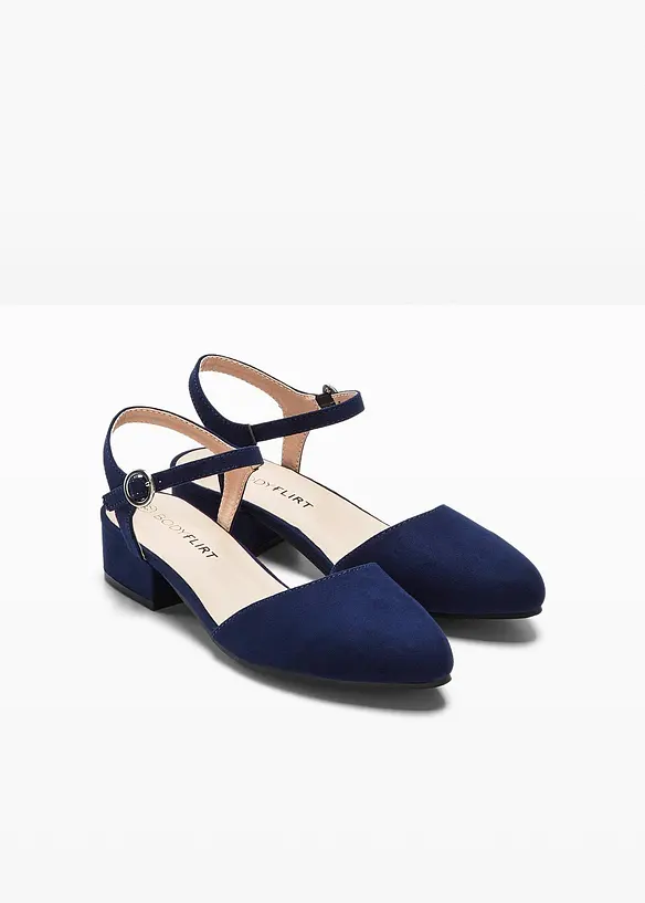 Slingpumps mit niedrigem Absatz in blau - bonprix