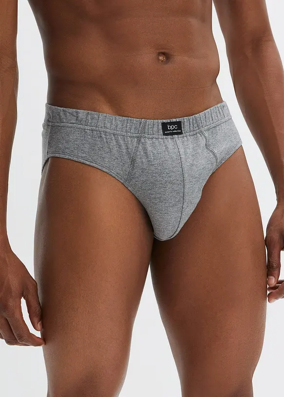 Maxislip aus Baumwolle (5er Pack) in grau von vorne - bonprix