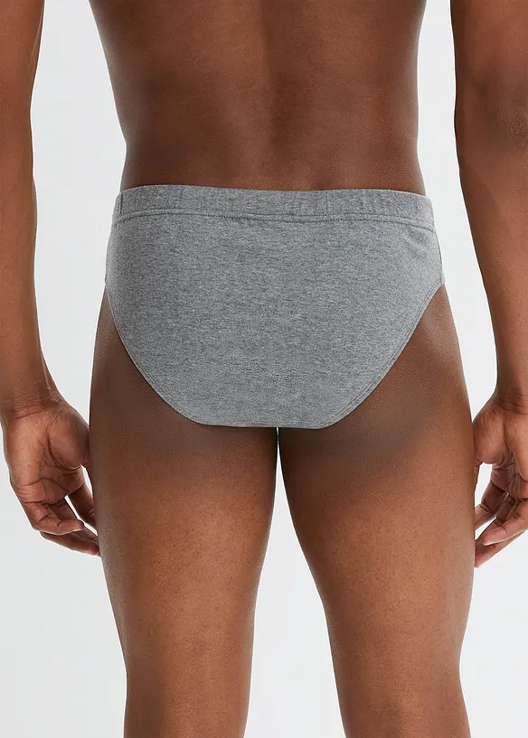 Maxislip aus Baumwolle (5er Pack) in grau von hinten - bonprix
