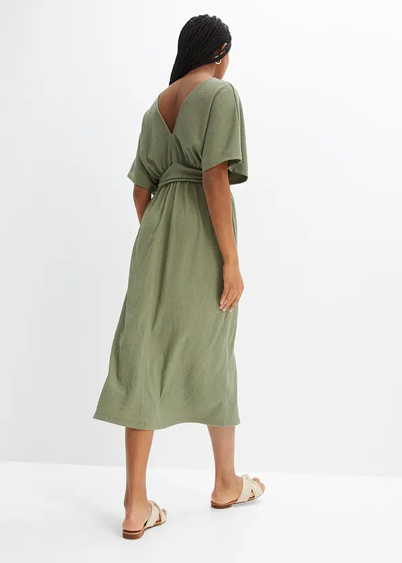 Midikleid in grün von hinten (Totalaufnahme) - bonprix