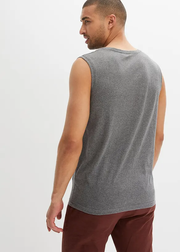 Muskelshirt (2er Pack) aus reiner Baumwolle in blau von hinten (im Anschnitt) - bonprix