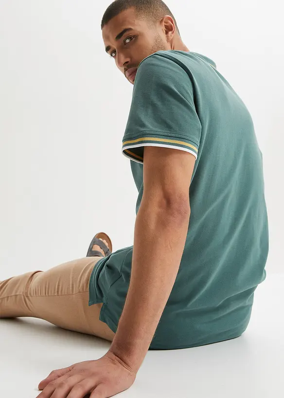 Poloshirt in Regular Fit (2er Pack) in blau von hinten (im Anschnitt) - bonprix