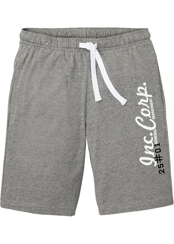 Jersey-Bermuda in Regular Fit in grau von vorne - bonprix
