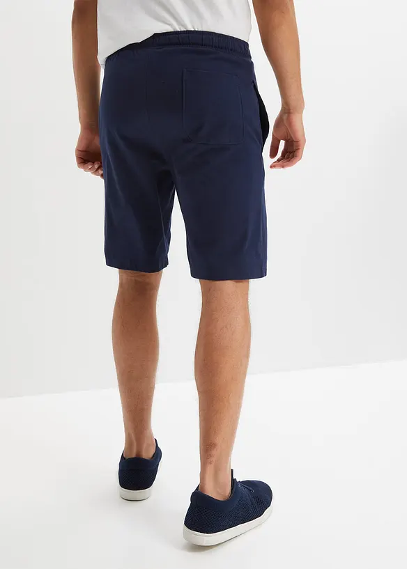 Jersey-Bermuda in Regular Fit in blau von hinten - bonprix