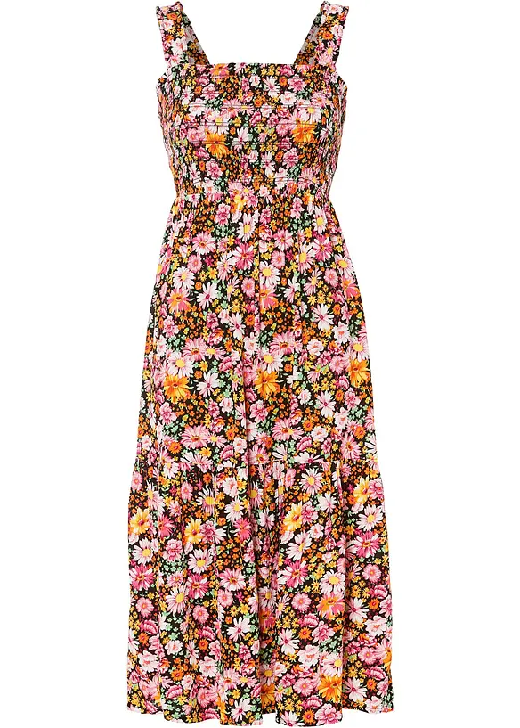 Midikleid aus Viskose in pink von vorne - bonprix