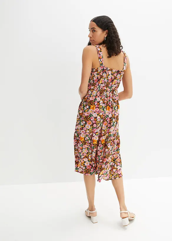 Midikleid aus Viskose in pink von hinten (Totalaufnahme) - bonprix