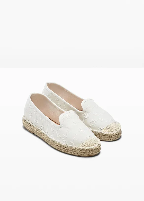 Espadrilles mit Stickerei in beige - bonprix