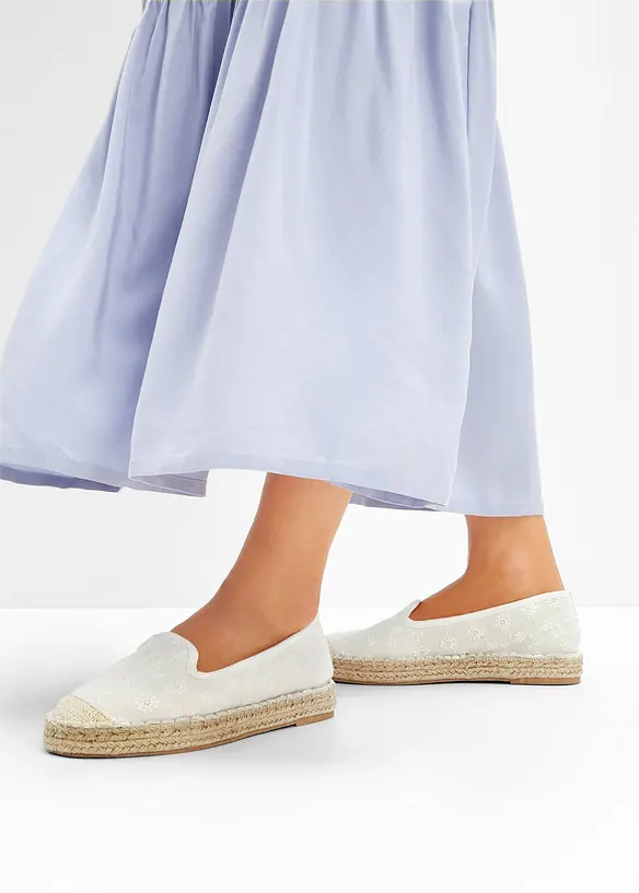 Espadrilles mit Stickerei in beige - bonprix