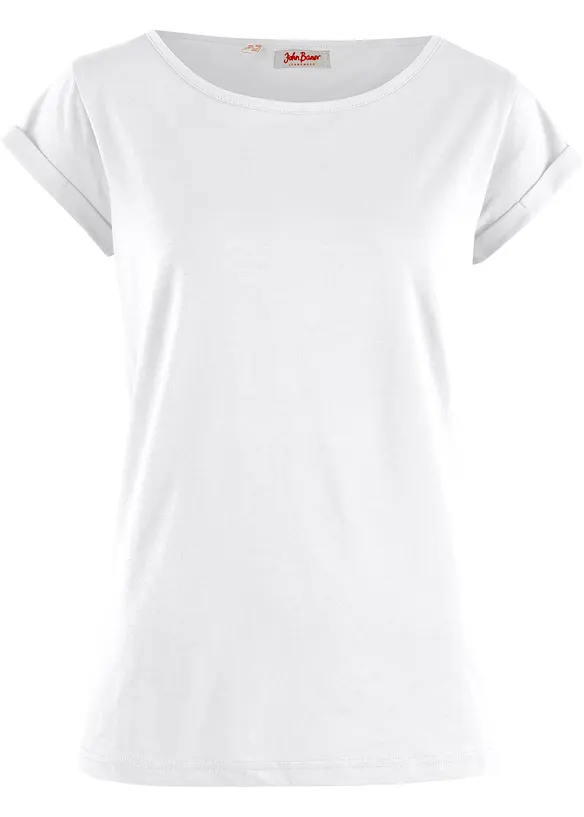 T-Shirt aus Bio-Baumwolle, Kurzarm in weiß - bonprix