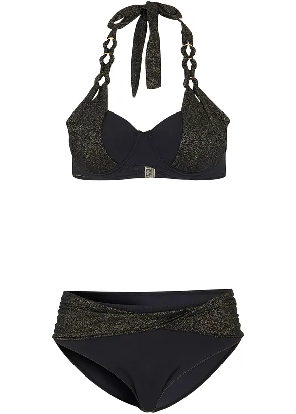 Neckholder Bikini (2-tlg.Set) in schwarz von vorne - bonprix