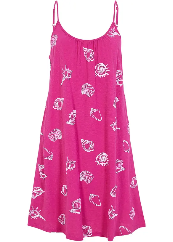Hänger-Jerseykleid aus Bio-Baumwolle in pink von vorne - bonprix