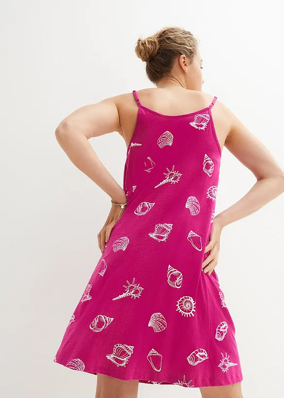 Hänger-Jerseykleid aus Bio-Baumwolle in pink von hinten (Totalaufnahme) - bonprix