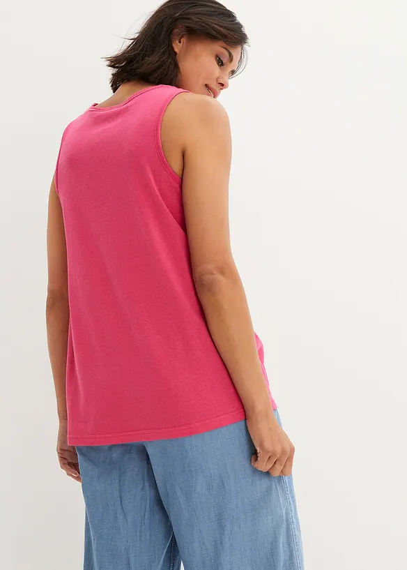 Long-Top aus softem Viskose-Mix in pink von hinten (im Anschnitt) - bonprix