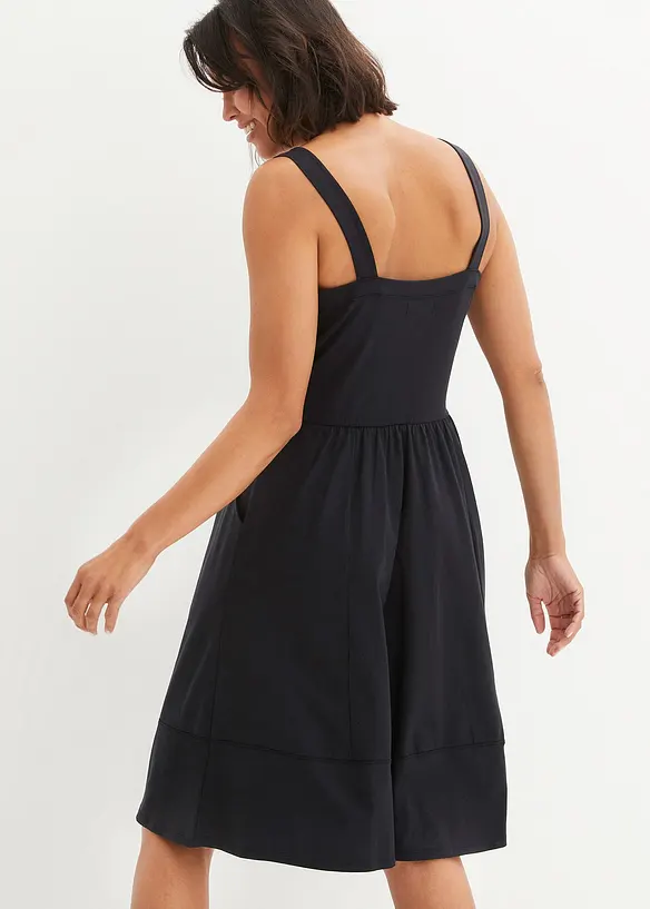 Jerseykleid aus Baumwolle in schwarz von hinten (Totalaufnahme) - bonprix