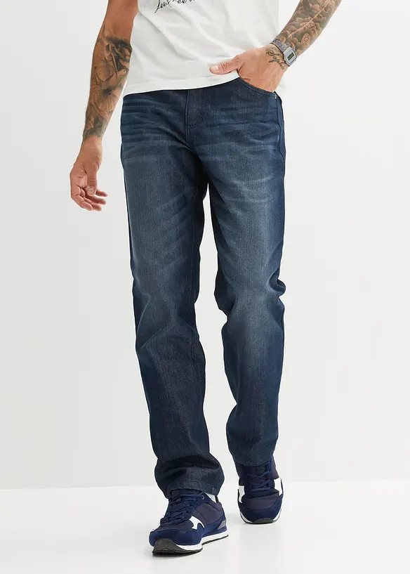 Classic-Fit-Jeans, Straight in blau von vorne - bonprix