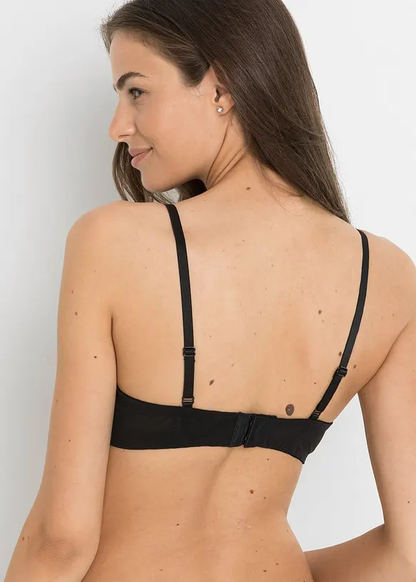 Push-up BH in Bandeau-Optik in schwarz von hinten (im Anschnitt) - bonprix