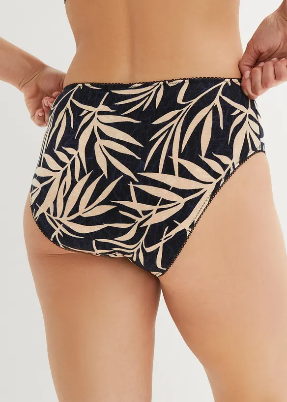 Maxislip mit Bio-Baumwolle (4er Pack) in schwarz von hinten - bonprix
