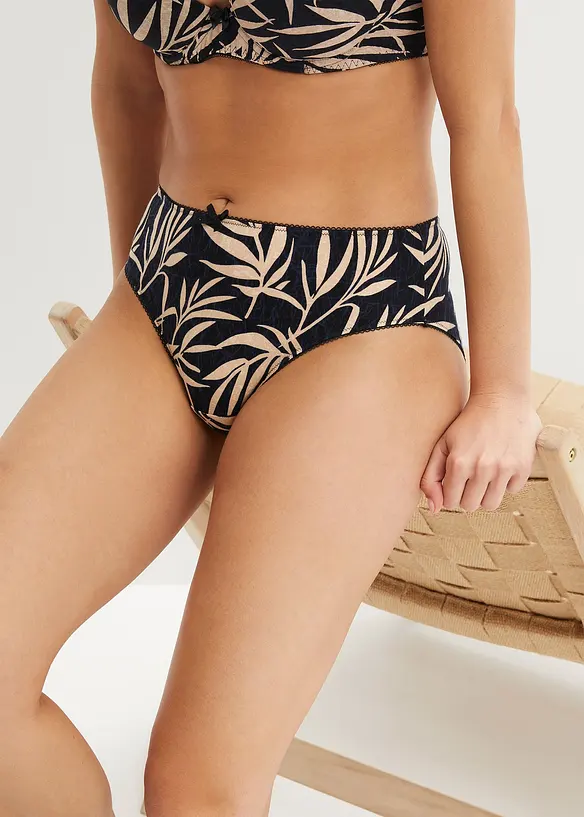 Maxislip mit Bio-Baumwolle (4er Pack) in schwarz von vorne - bonprix