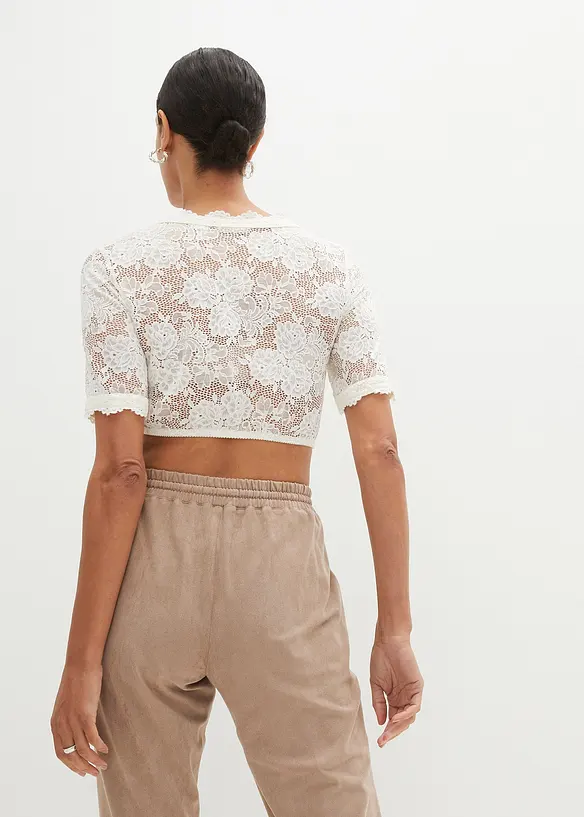 Spitzen-Dirndlbluse in weiß von hinten (im Anschnitt) - bonprix Spitzen-Dirndlbluse in weiß von hinten (im Anschnitt) - bonprix