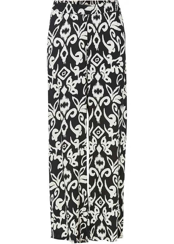Marlenehose aus fließender Viskose in schwarz von vorne - bonprix