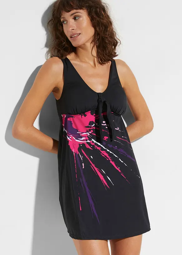 Badekleid in schwarz von vorne (Totalaufnahme) - bonprix