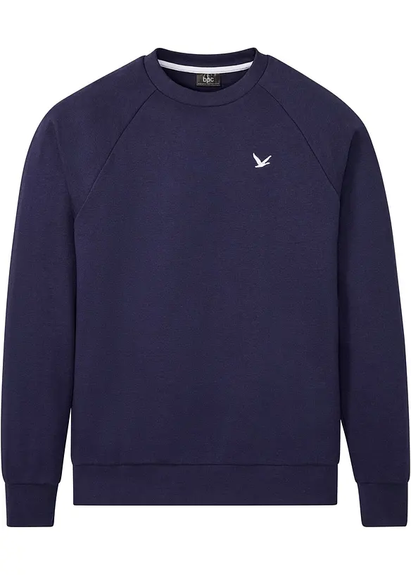 Sweatshirt in Regular Fit in blau von vorne - bonprix