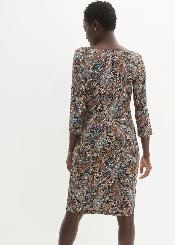 Shirtkleid mit Paisley-Druck in schwarz von hinten (Totalaufnahme) - bonprix Shirtkleid mit Paisley-Druck in schwarz von hinten (Totalaufnahme) - bonprix