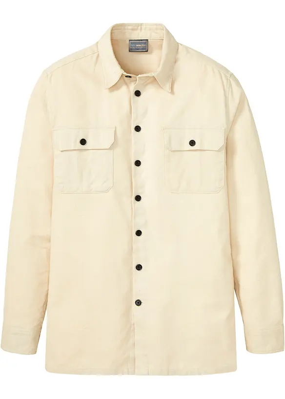 Flanell - Overshirt in beige von vorne - bpc selection