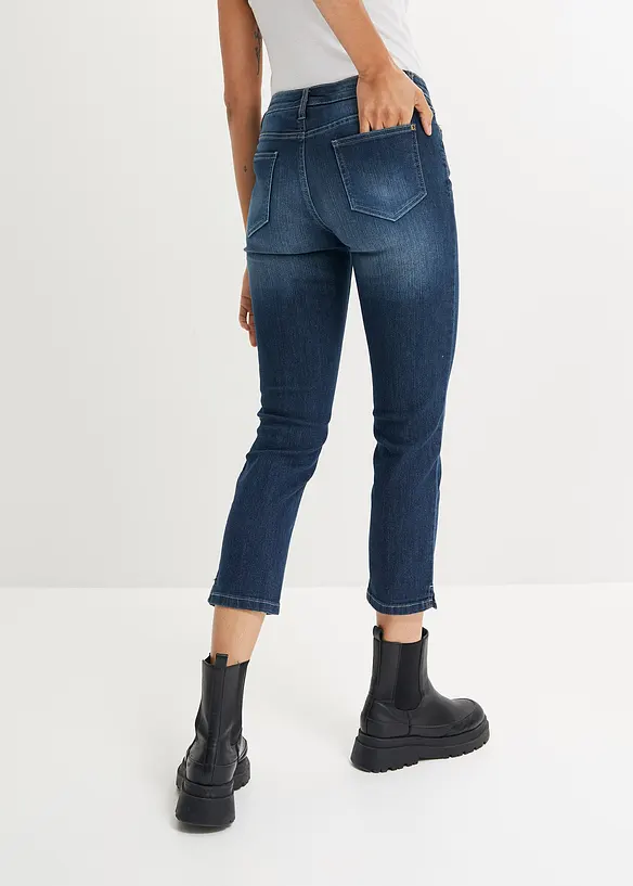 7/8-Jeans mit Schlitz Stretch in blau von hinten - bonprix
