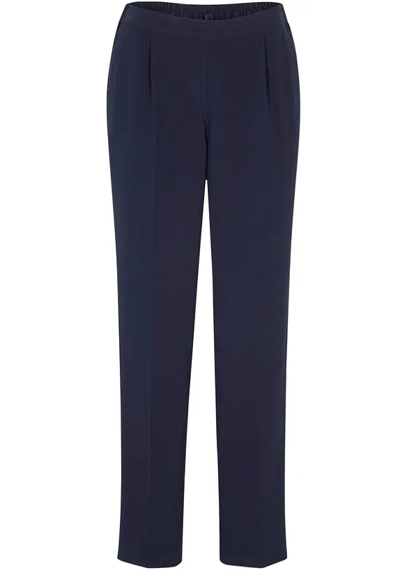 Schlupfhose mit Bügelfalte in blau von vorne - bonprix