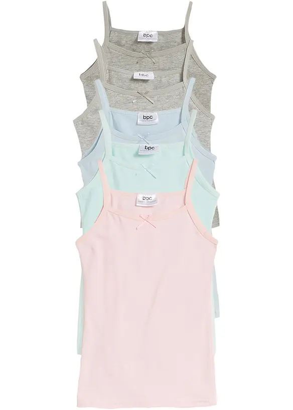 Unterhemd mit weicher Baumwolle (5er Pack) in grau von vorne - bonprix