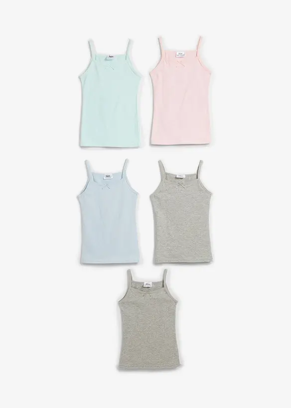 Unterhemd mit weicher Baumwolle (5er Pack) in grau - bonprix