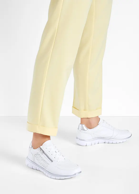 Sneaker mit Reißverschluss in weiß - bonprix