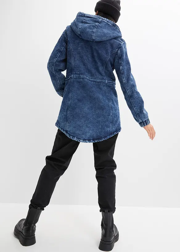 Jeans-Parka mit Teddyfell in blau von hinten (im Anschnitt) - bonprix